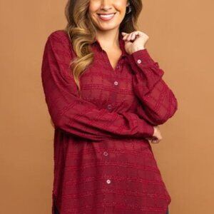 26-Papa Blouse Red Wine With Sparkling